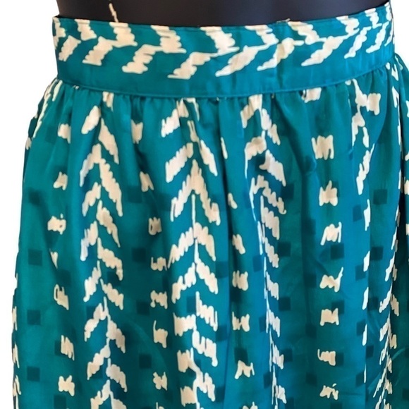 Jonathan Martin Vintage Teal Pleated Full Skirt - Picture 2 of 7